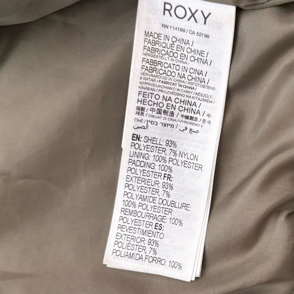ROXY Women's PATH TO PARADISE Quilted‎ Zip Jacket - Deep Lichen Green Sz S/P - Picture 13 of 15